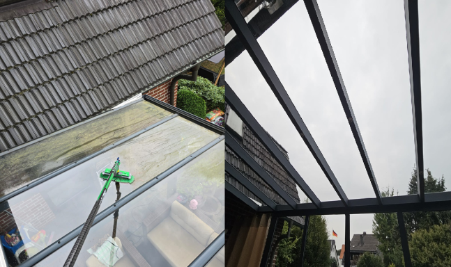 Heute durfte ich wieder bei einer lieben Kundin im Garten tätig sein.

Rasen gemäht
Unkraut entfernt
Terrassendach gereinigt